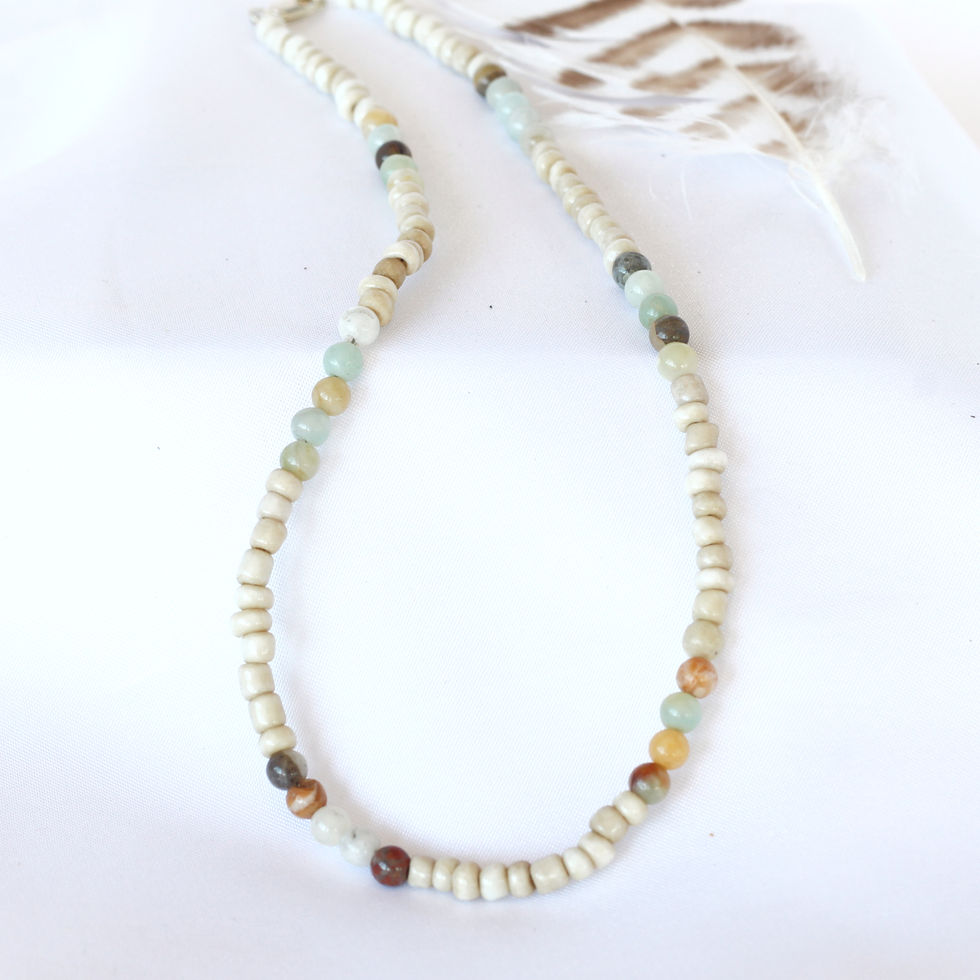 Earth Toned Boho Beaded Necklace Set