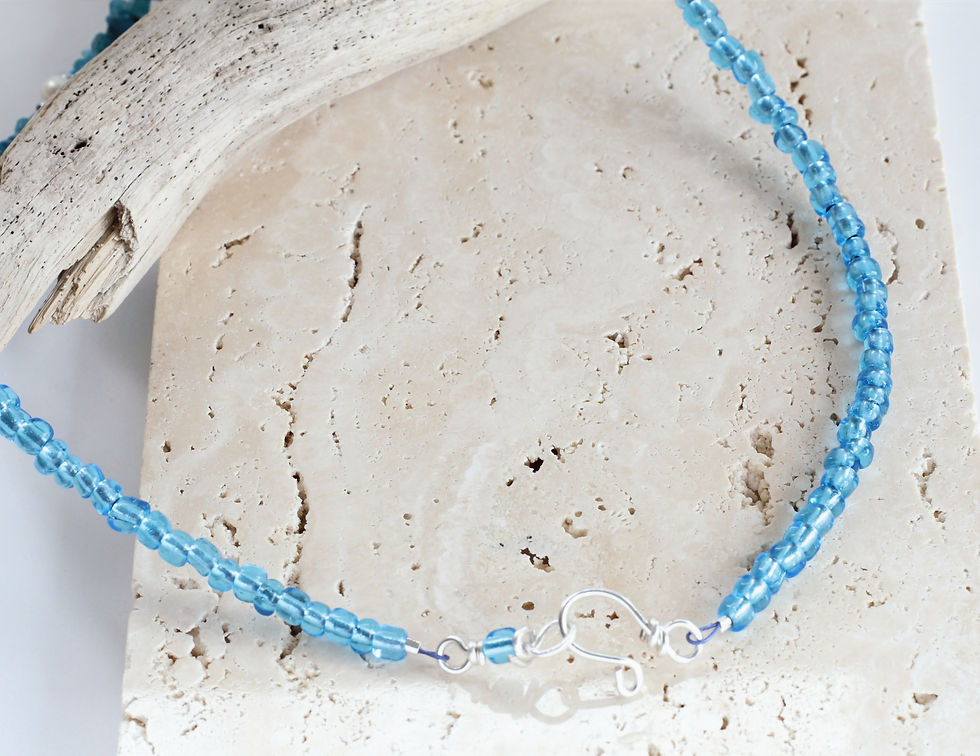 Apatite and Pearl Coastal Necklace