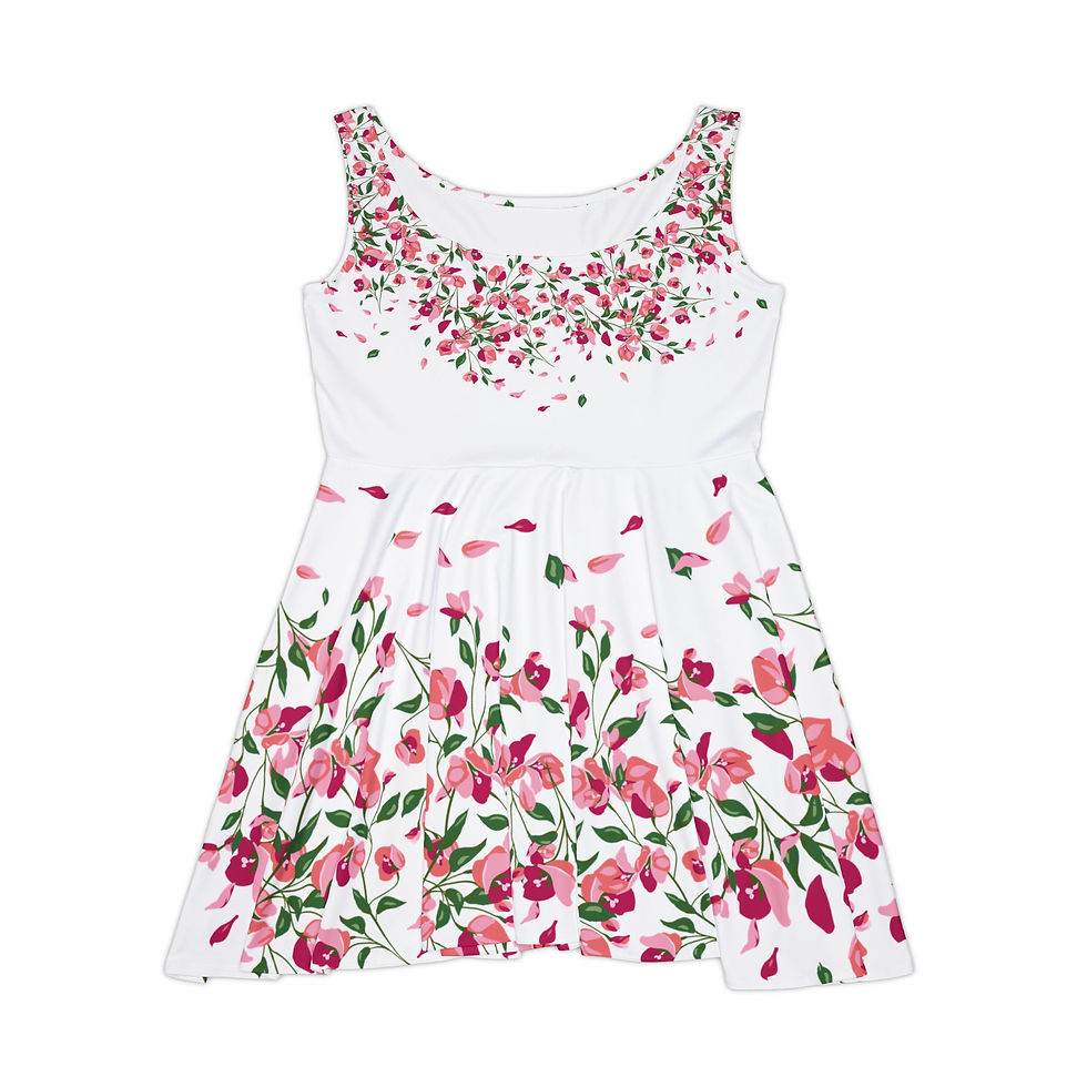 Thumbnail: Floral Pink Skater Dress