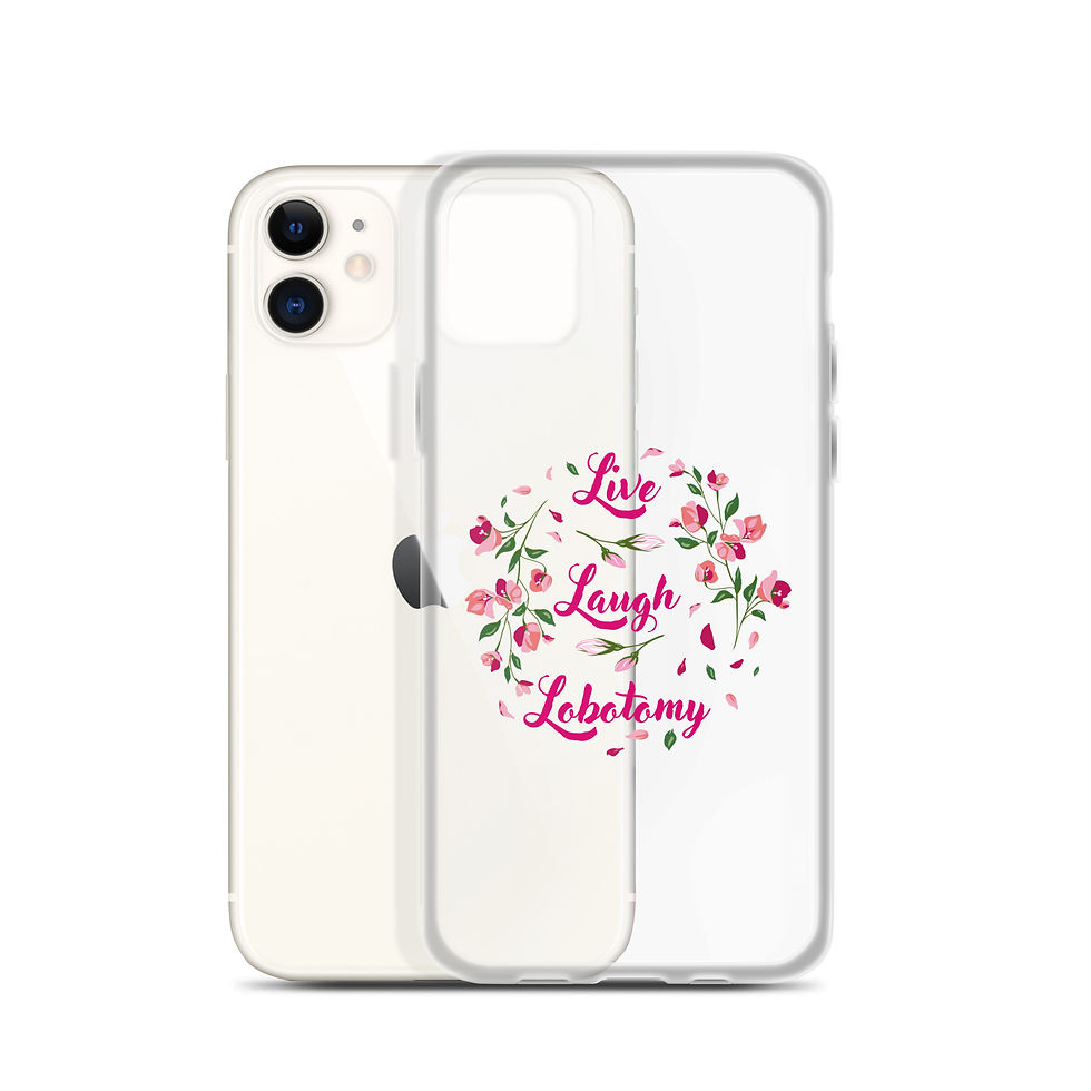 Thumbnail: Live Laugh Lobotomy Floral Pink Clear Case for iPhone®