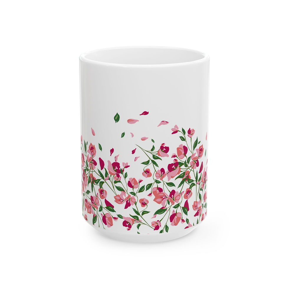 Thumbnail: Floral Ceramic Mug - Elegant Coffee Cup for Everyday Use