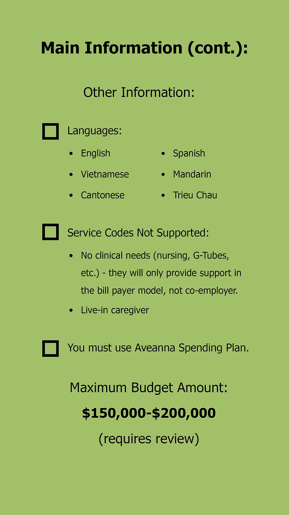 Thumbnail: Aveanna Support Services Main Information Part 2