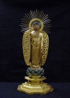 仏師・江里康慧 截金師・江里佐代子作 阿弥陀如来像