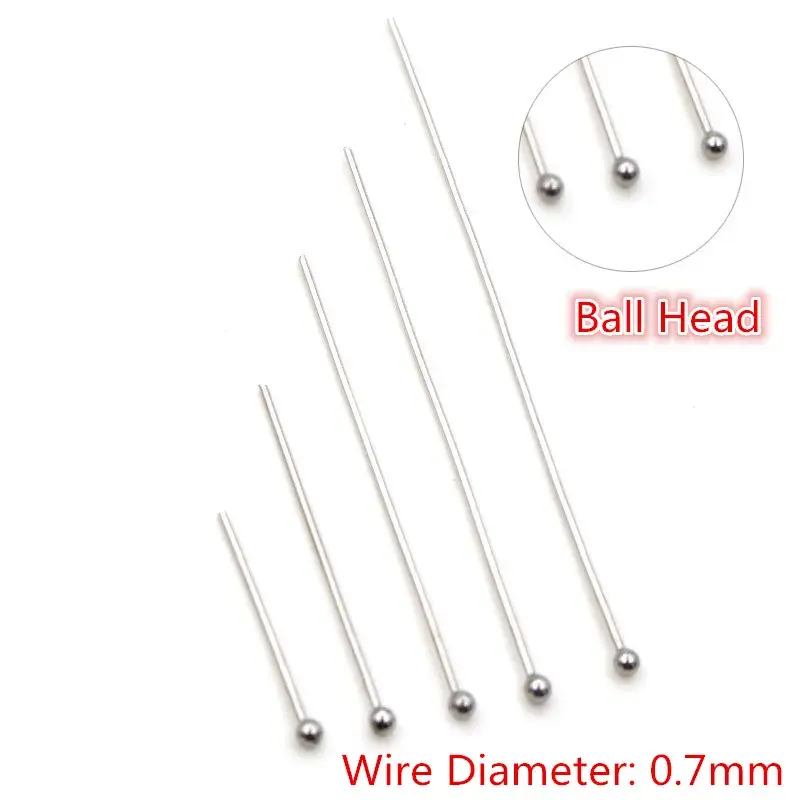 Miniatura: 100pcs 20-70mm No Fade Stainless Steel Jewelry Making Pins Ball Head Eye