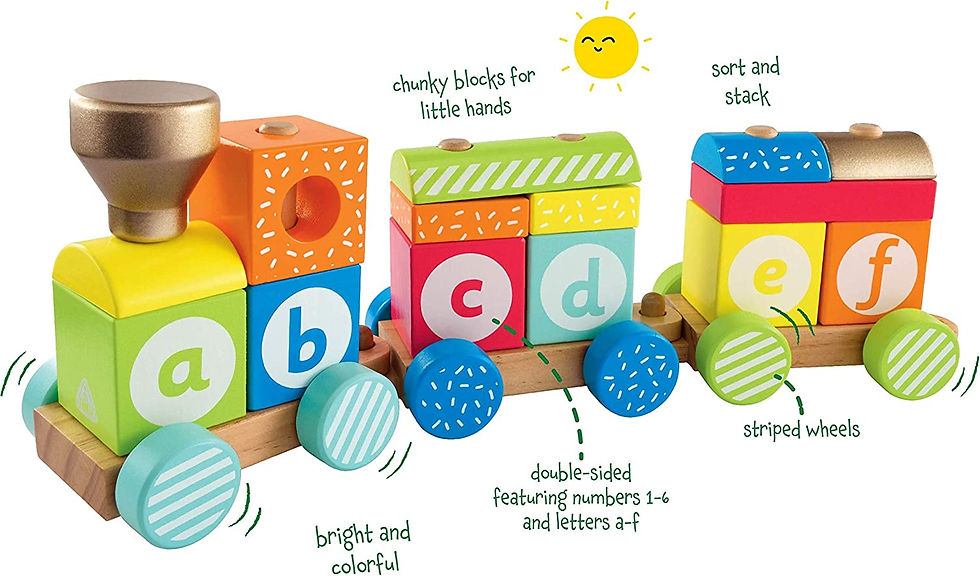 Thumbnail: Early Learning Centre Wooden Stacking Train, Hand Eye Coordination 18-36 Months