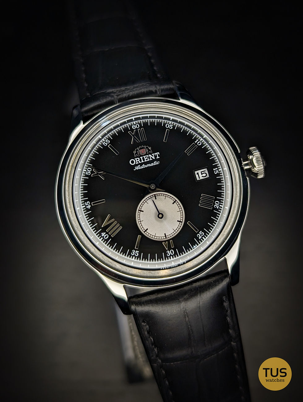 Thumbnail: Orient Bambino 38mm Small Seconds Black Dial RA-AP0101B30B Automatic Men's Watch