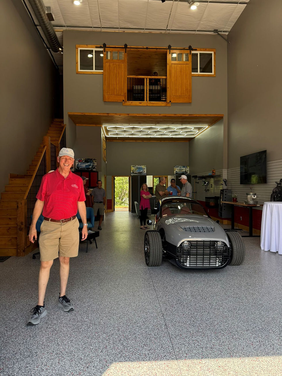 The completed model suite with visitors.