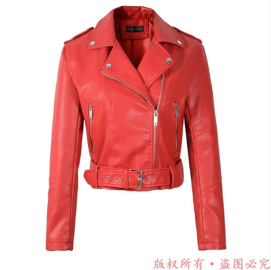 Thumbnail: "Viper" Women Leather Coat Slim PU Jacket Leather