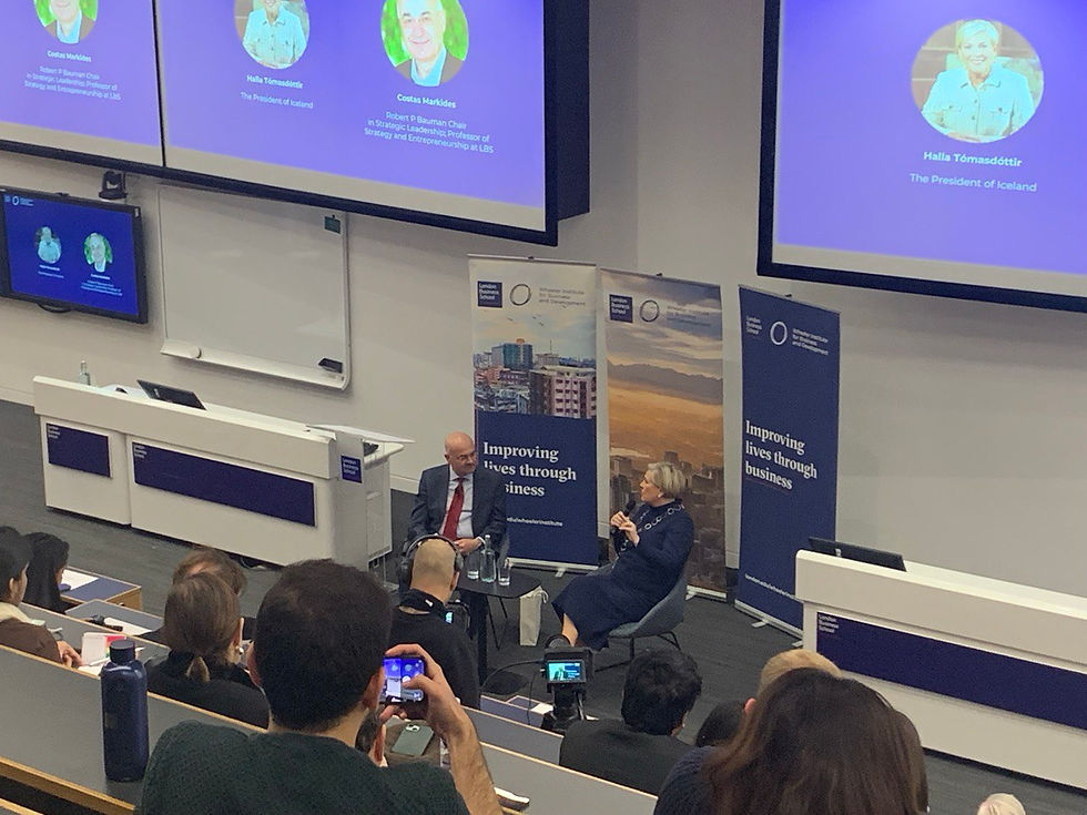 President Halla Tomasdottir of Iceland at London Business School.