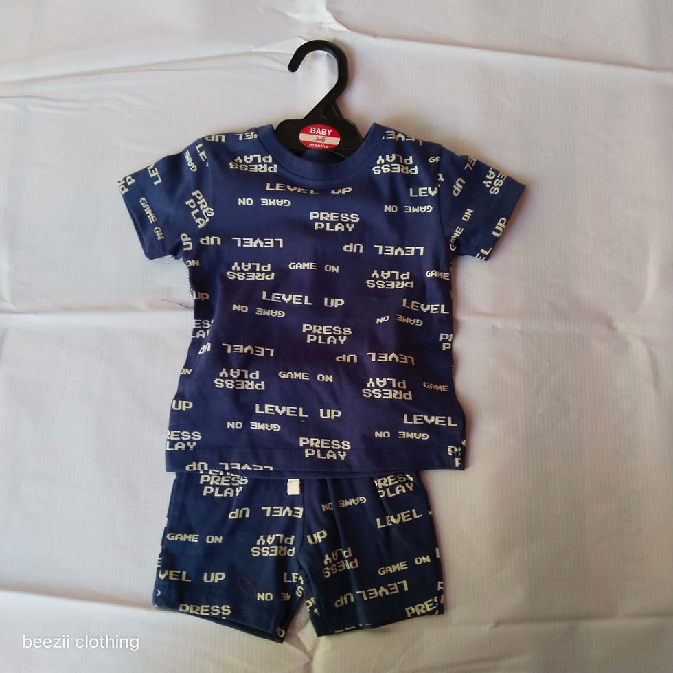 Navy Blue level up Sleeve shorts set