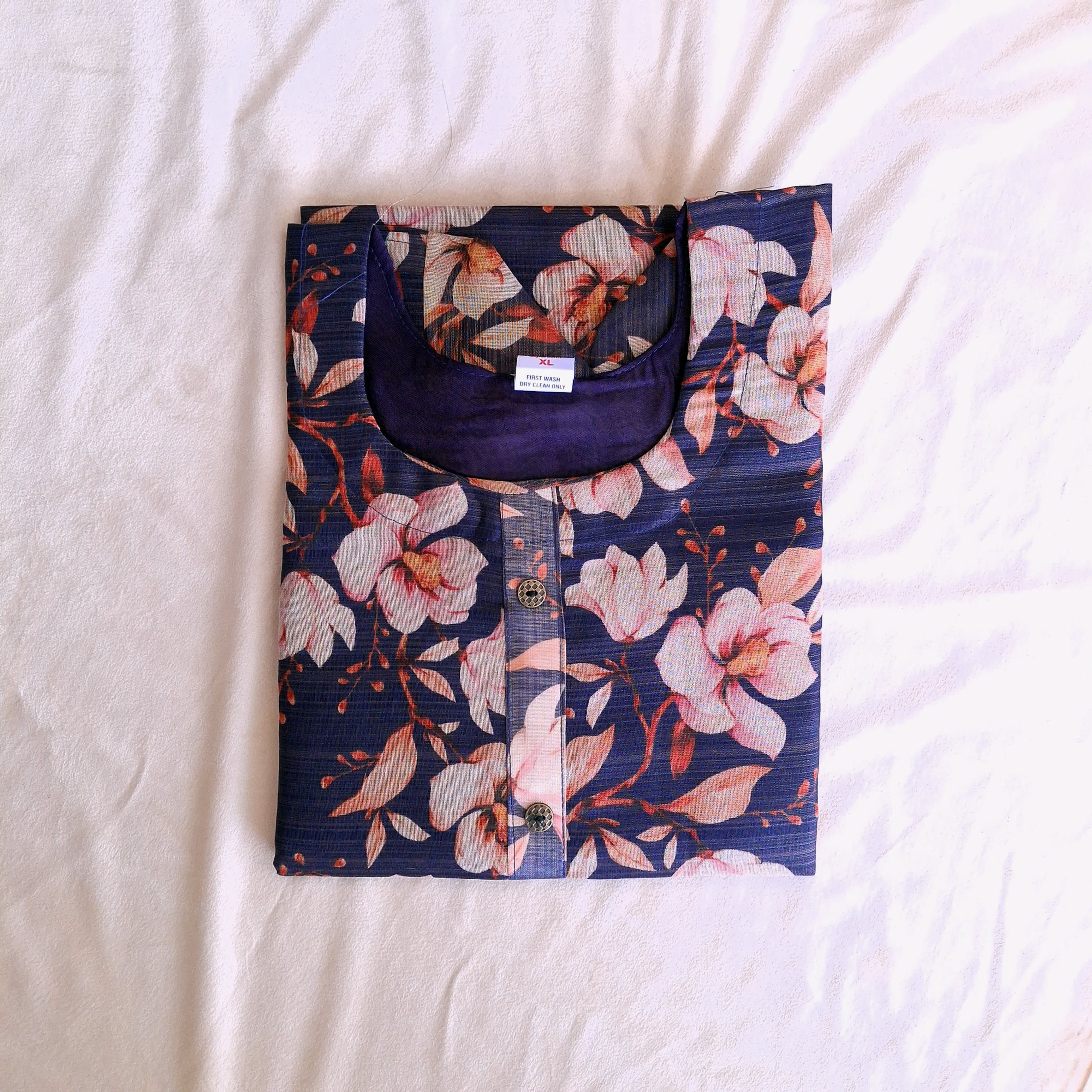 Wine Floral Tissue silk Kurthi