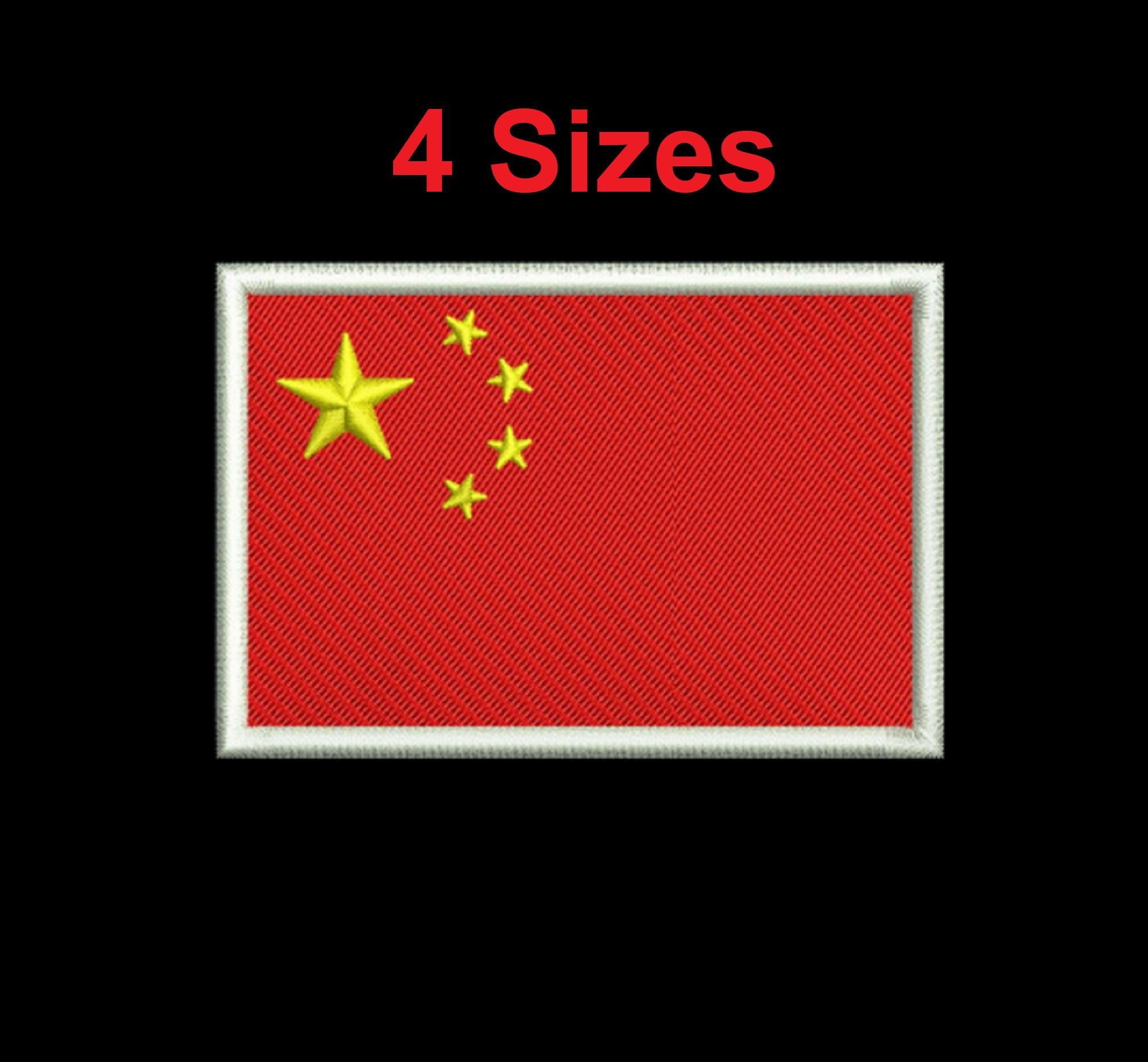 Flag of China Digital Embroidery Design File 4 Sizes