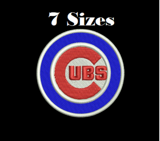 Chicago Cubs MLB Baseball Logo Digital Embroidery Design File 7 Sizes