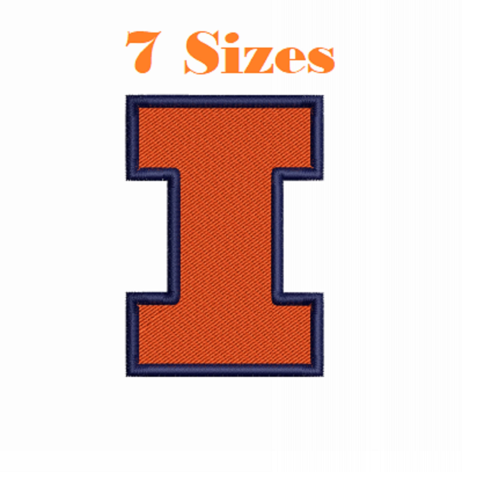 Illinois Fighting Illini NCAA Embroidery Design File 7 Sizes