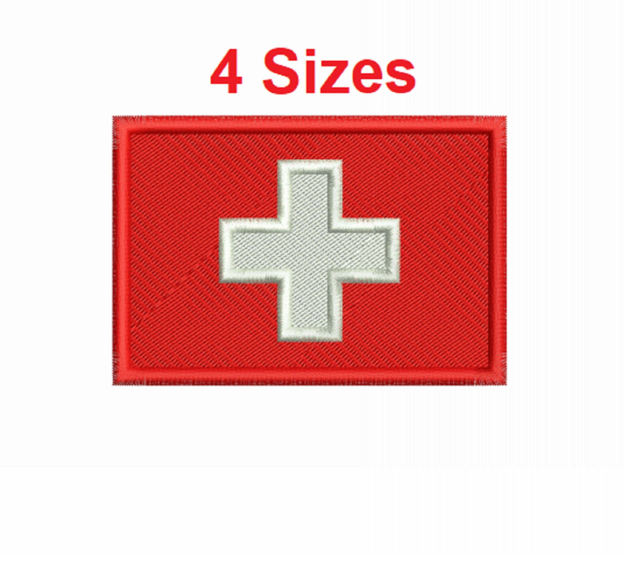 Flag of Switzerland Digital Embroidery Design File 4 Sizes
