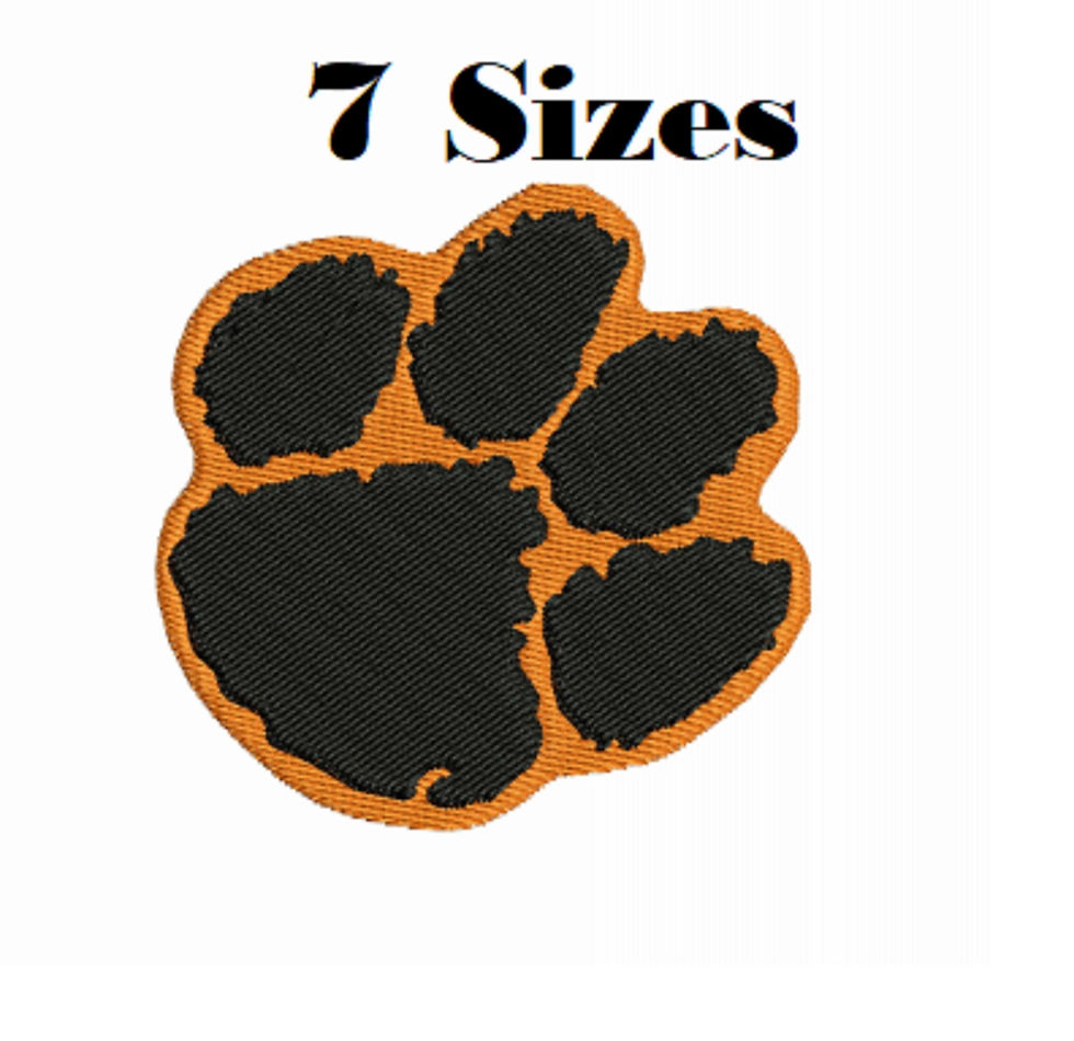 Clemson Tigers football football NCAA Embroidery Design File 7 Sizes