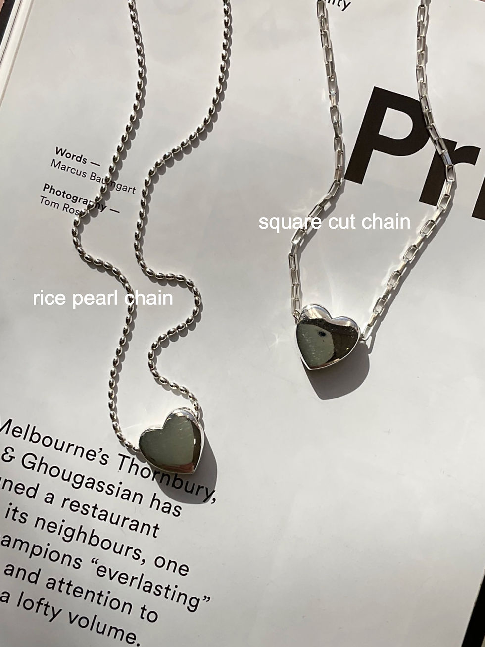 Thumbnail: heart - square cut chain necklace