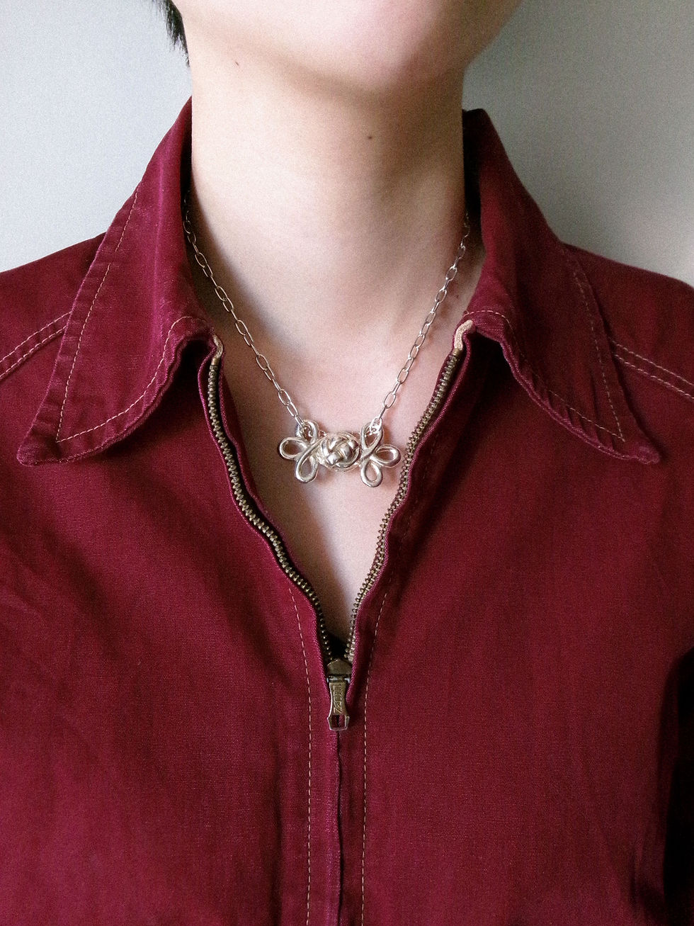 サムネイル： china knot motif necklace - oval lariat 2way chain (small)
