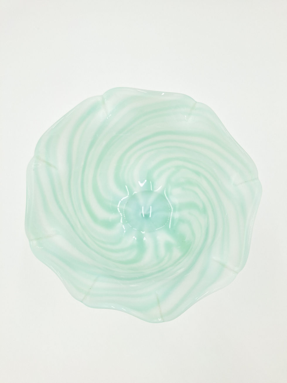 Thumbnail: Green & Opalescent Glass Compote