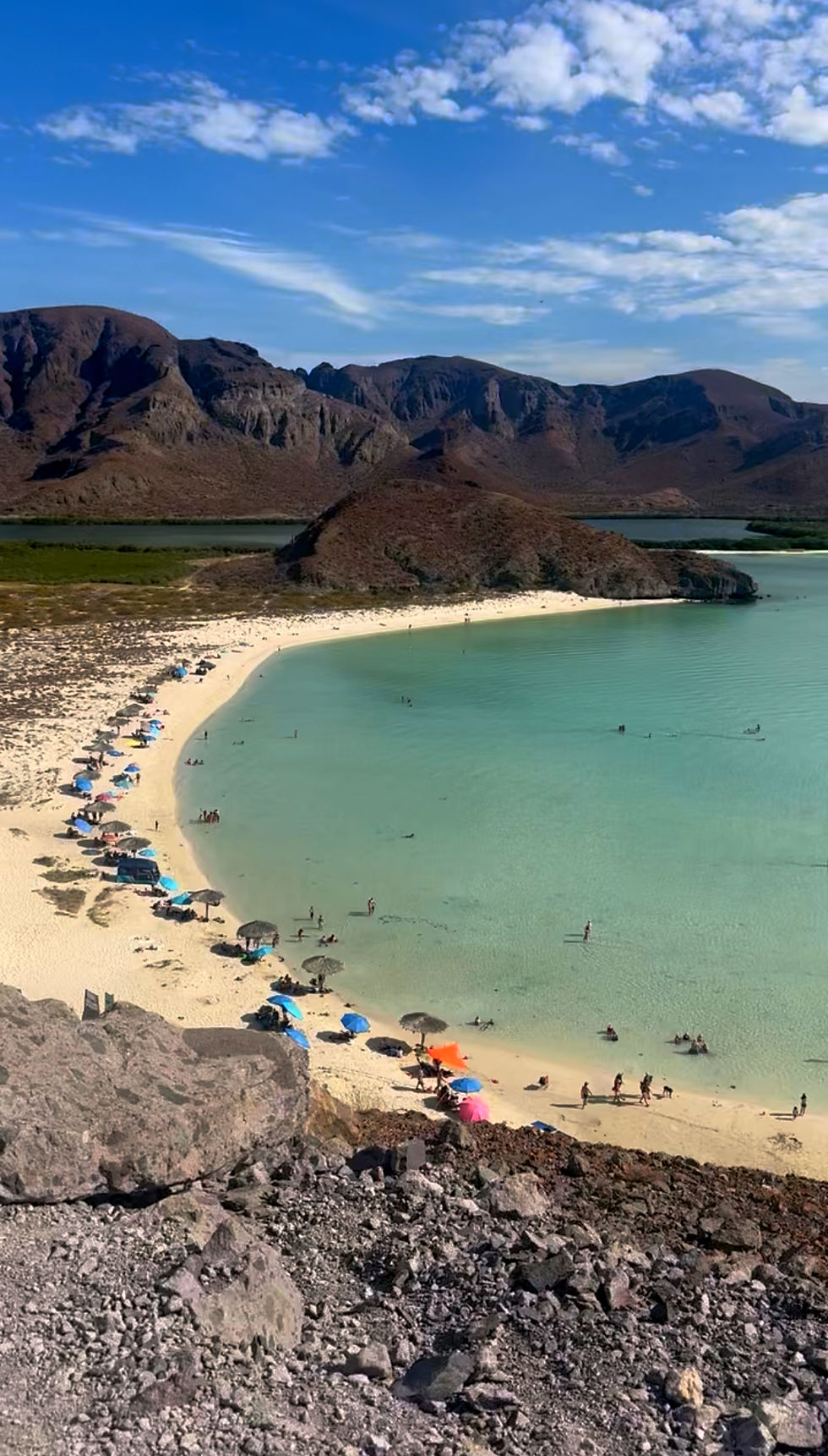 One side of the famous Balandra-- the mushroom rock is in the cove to the right of the frame