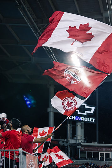 A Canadian flag at the International Friendly match between Canada & Panama, photo captured by DW Sports Media.