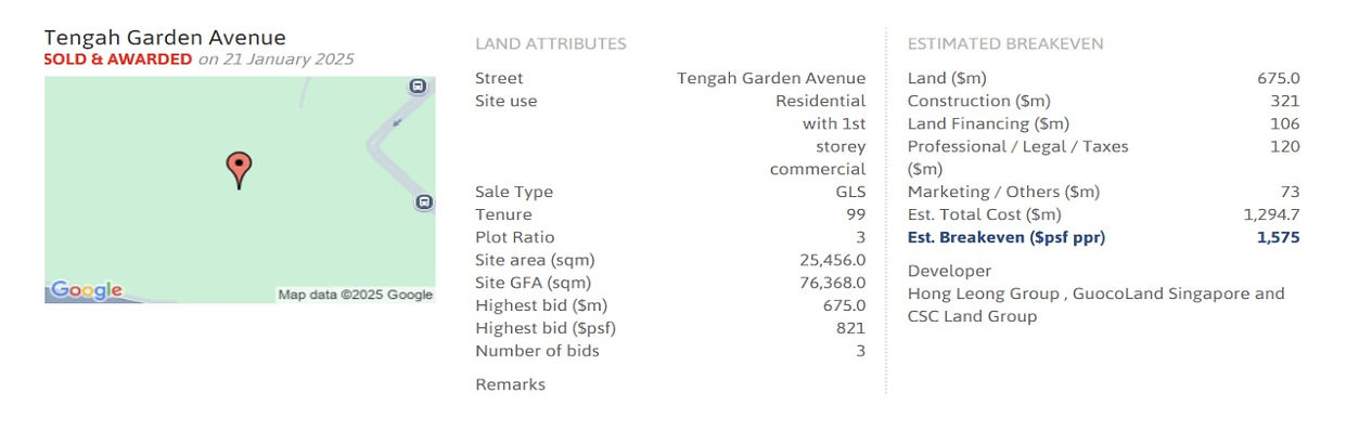 Tengah Garden Residences Launch Price