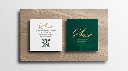 Carte de visite Soco coiffeur à Annecy
