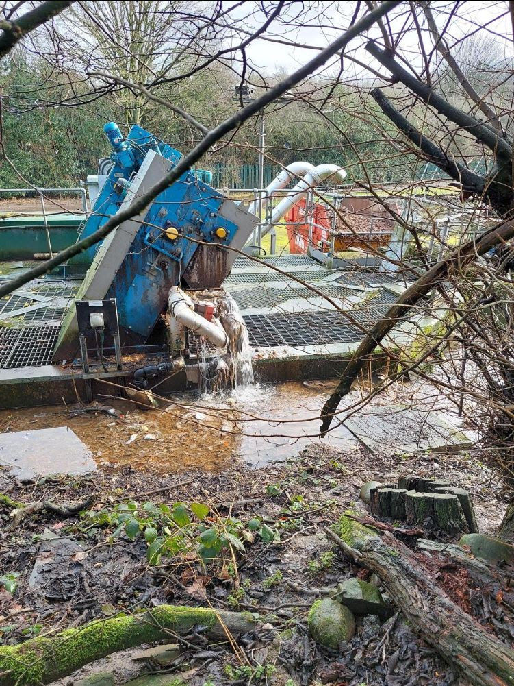 Richmond sewage treatment works overflowing