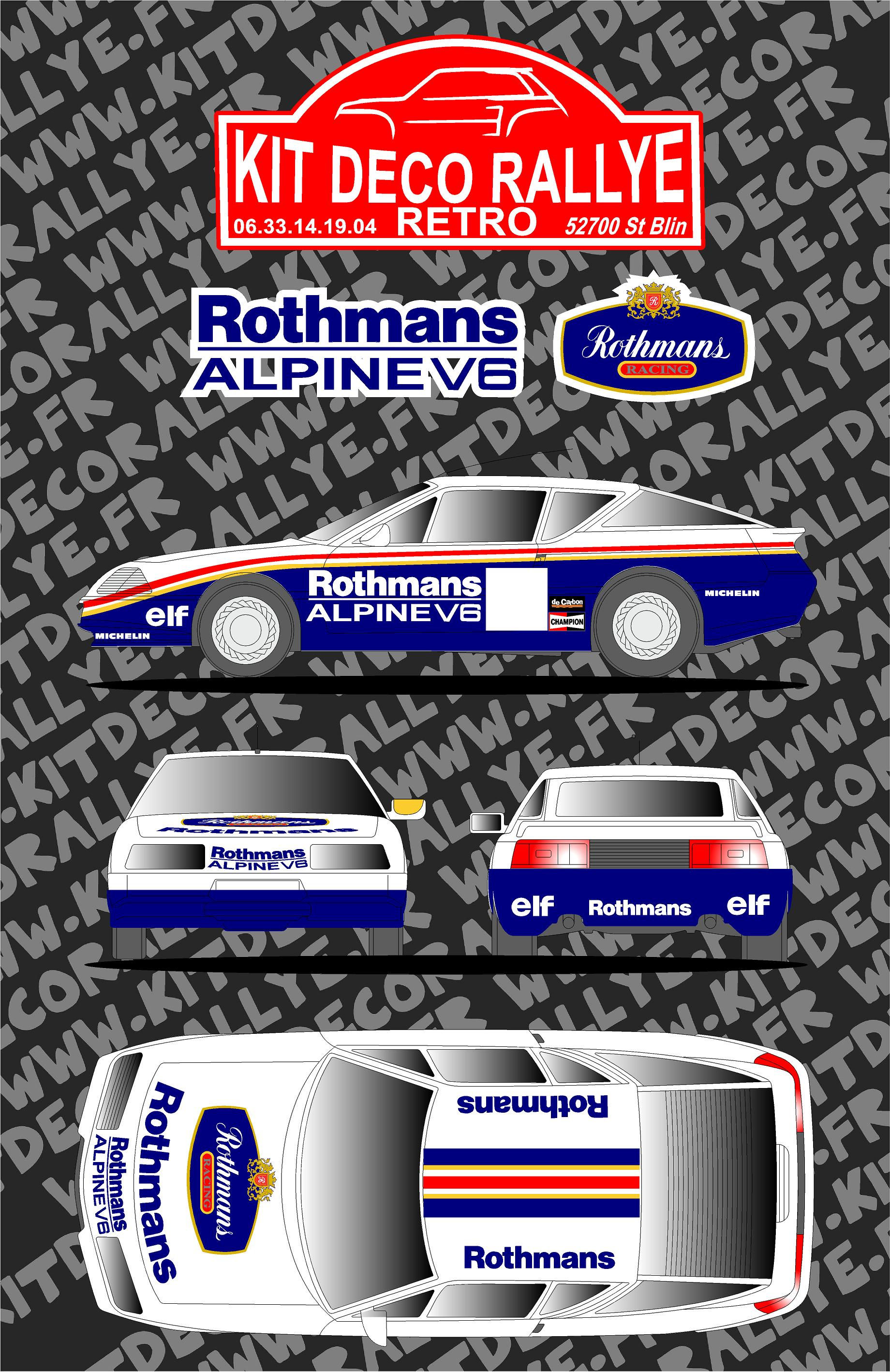 Kit déco Alpine V6 Rothmans