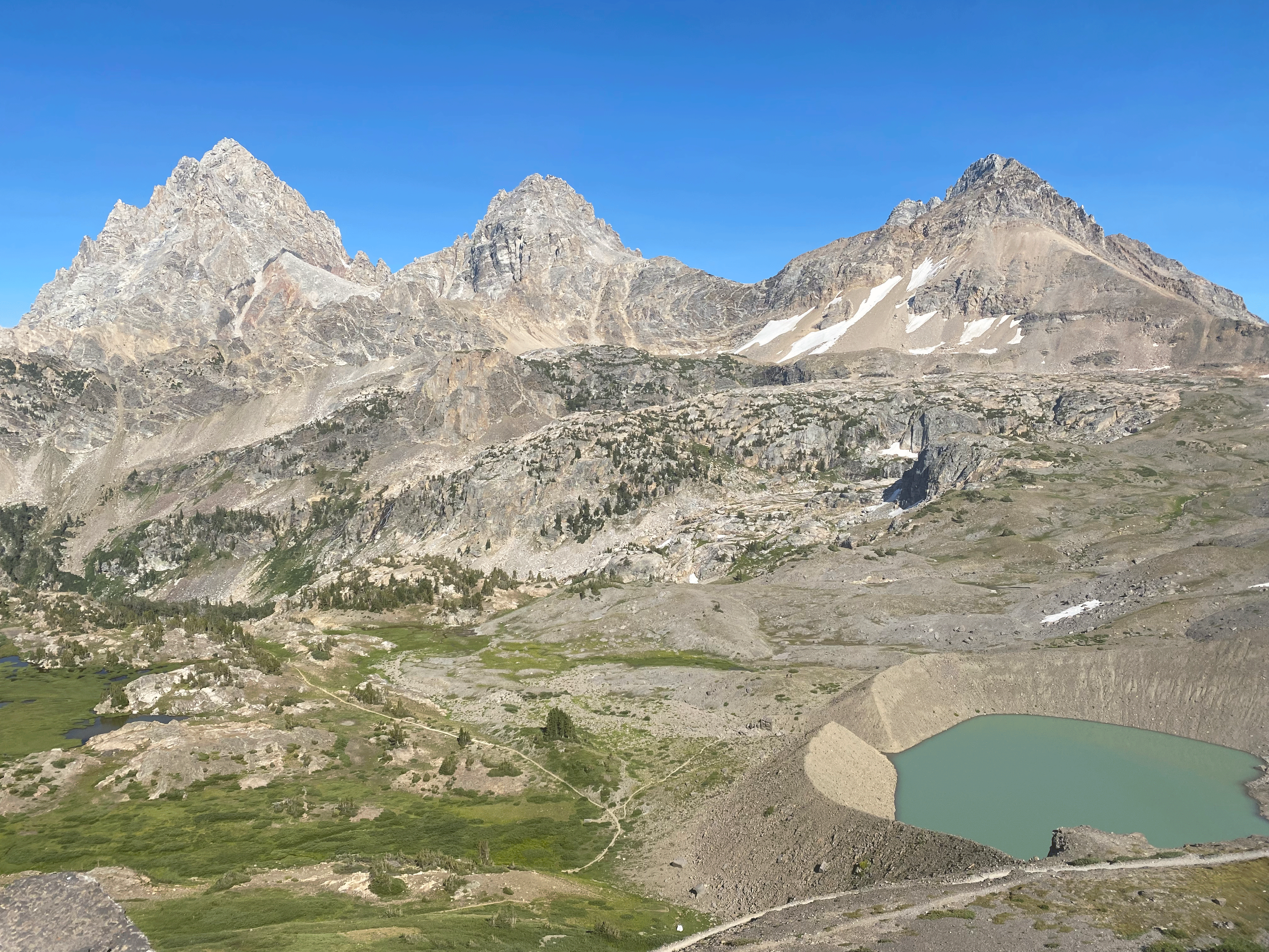 View of Grand Teton and the Teton Range from Hurricane Pass, Wyoming