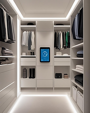 Closet systems connected to energy tracking system