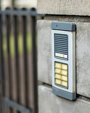Outdoor smart intercom beside the gate