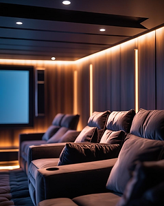 Recessed lighting dimming automatically in home theater