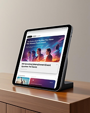 Tablet displaying entertainment scene automation