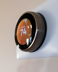 Thermostat near vanity in dressing area