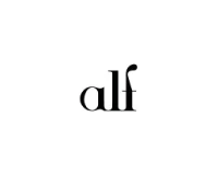 Logo "alf" en noir sur fond blanc, simple et minimaliste