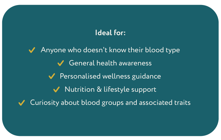 Blood type and wellness consultation ideal for image