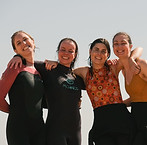 Girls smiling and having a good time