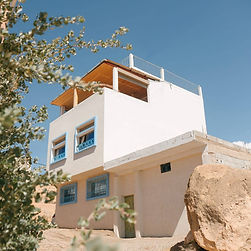 Exterior photo of the side front of the surf house, The Horizon in Tamraght