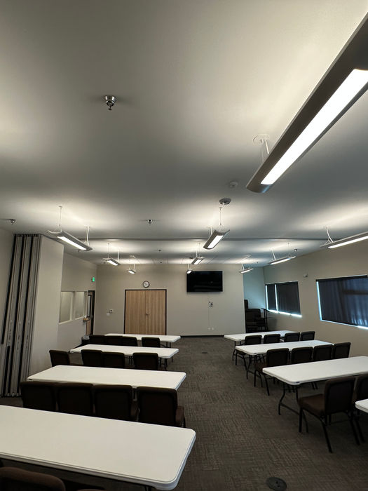 Church classroom lighting and electrical finish work completed for Calvary Church in Broomfield Colorado.