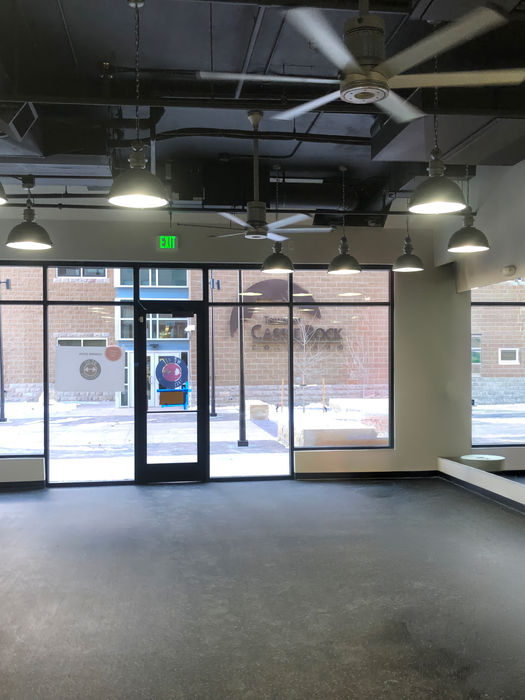 Gym electrical lighting and power installation in mixed-use development Castle Rock Colorado