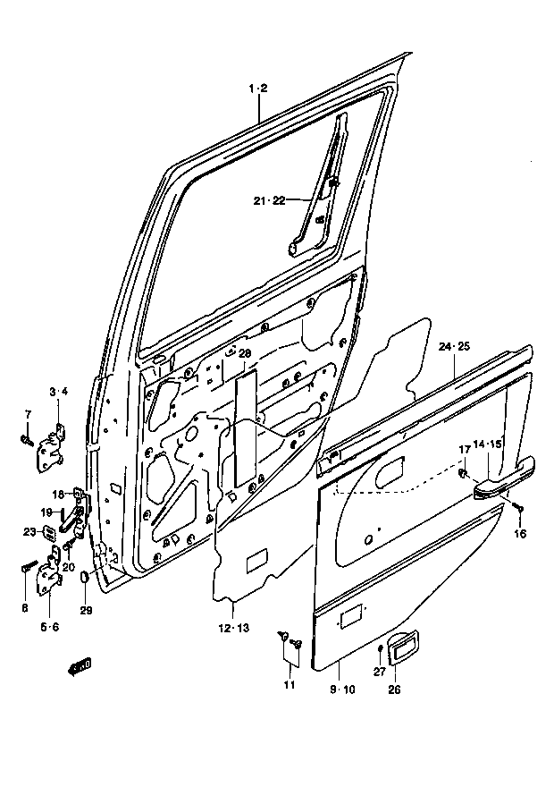 Drzwi tylne - tapicerka/zawiasy/el.plastikowe