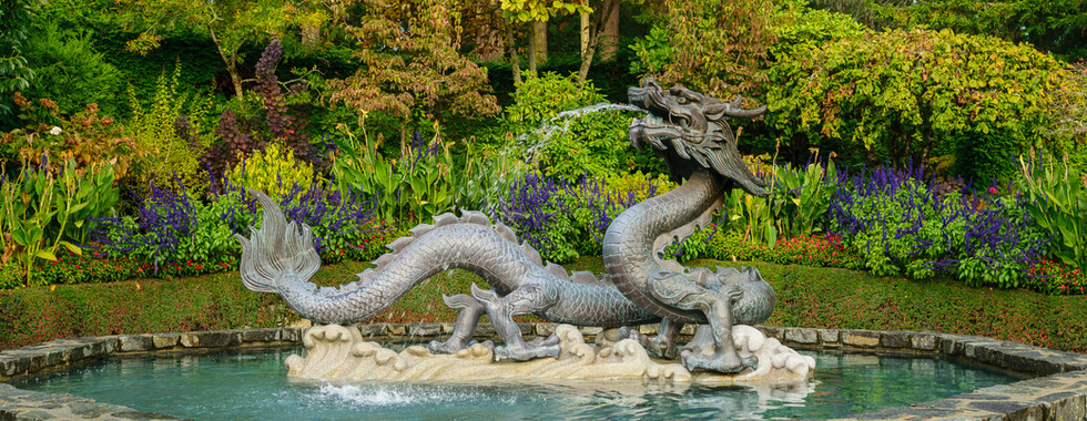 The 2 x 3 meter bronze and granite dragon statue was a gift from the People's Republic of China.