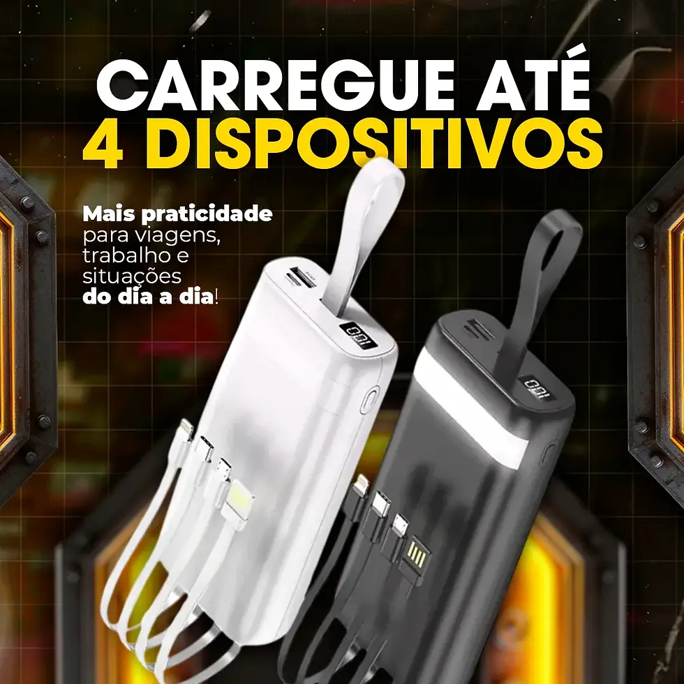 Miniatura: Power Bank Carregador Portátil Com Display 20000mah Cor Preto