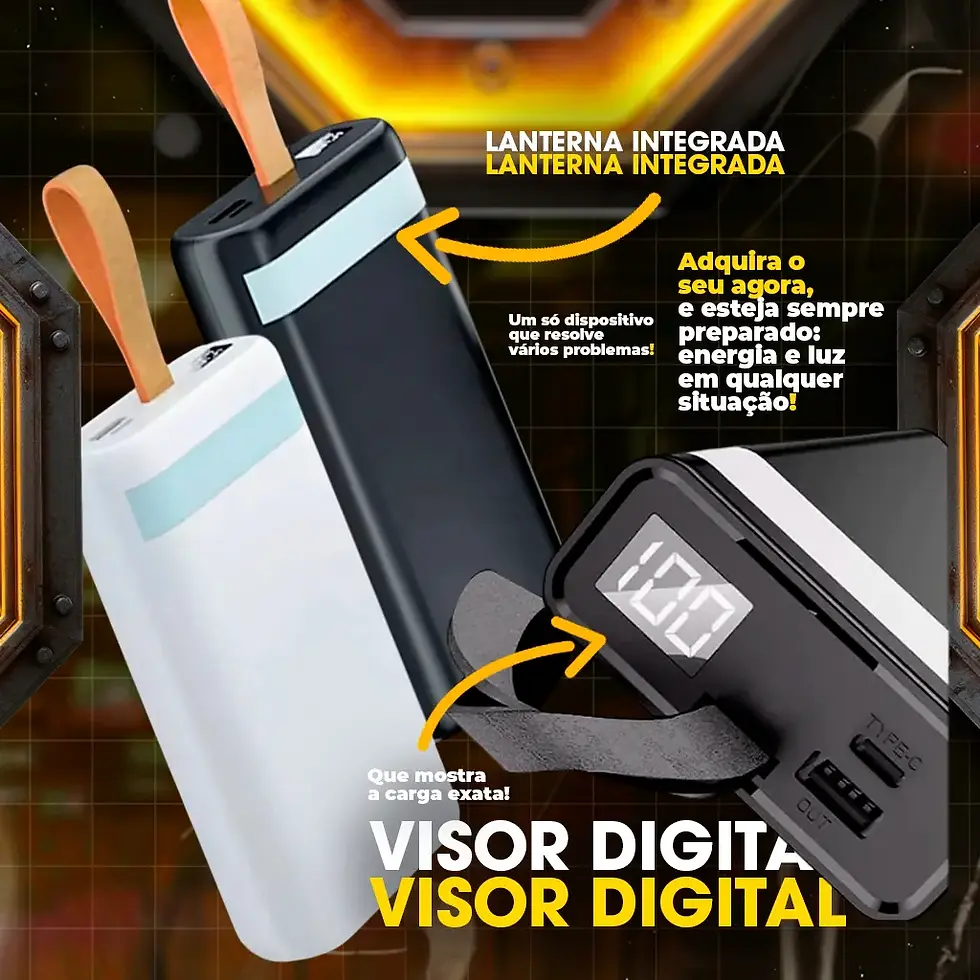 Miniatura: Power Bank Carregador Portátil Com Display 20000mah Cor Preto