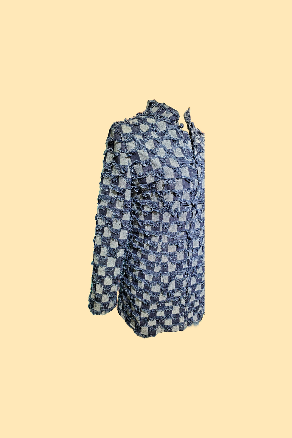 Thumbnail: 拼格牛仔外衣 Checkered WomanTang Suit Jacket V047
