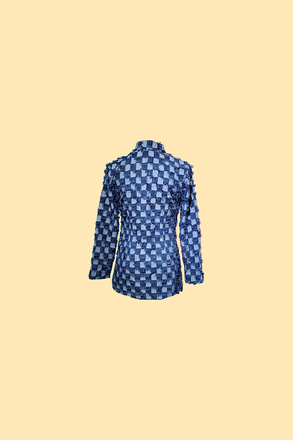 Thumbnail: 拼格牛仔外衣 Checkered WomanTang Suit Jacket V047