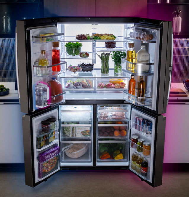 Thumbnail: GE Profile 22.9 Cu. Ft. Counter-Depth Quad-Door Refrigerator