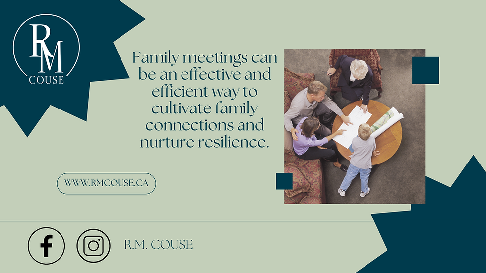 Family meetings can be an effective and efficient way to cultivate family connections and nurture resilience