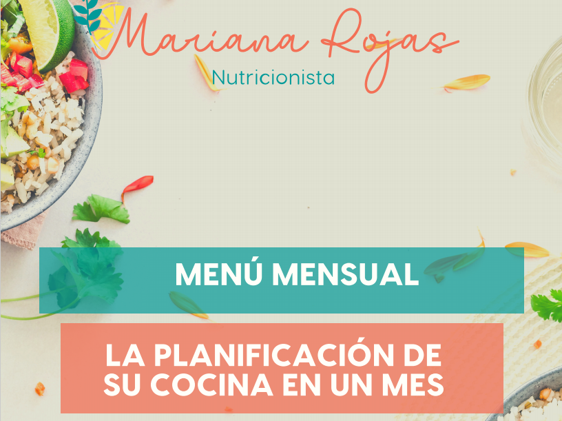 Menú Mensual con lista de supermercado